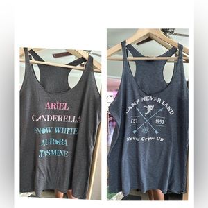 Set of 2 DISNEY TANKS size XXL Princess, Peter Pan, Camp Neverland Women’s tops